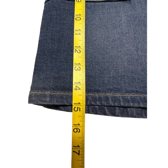Y2K Old Navy Dark Blue Denim Mini Cargo Pocket Skirt Size 2 - Picture 4 of 9